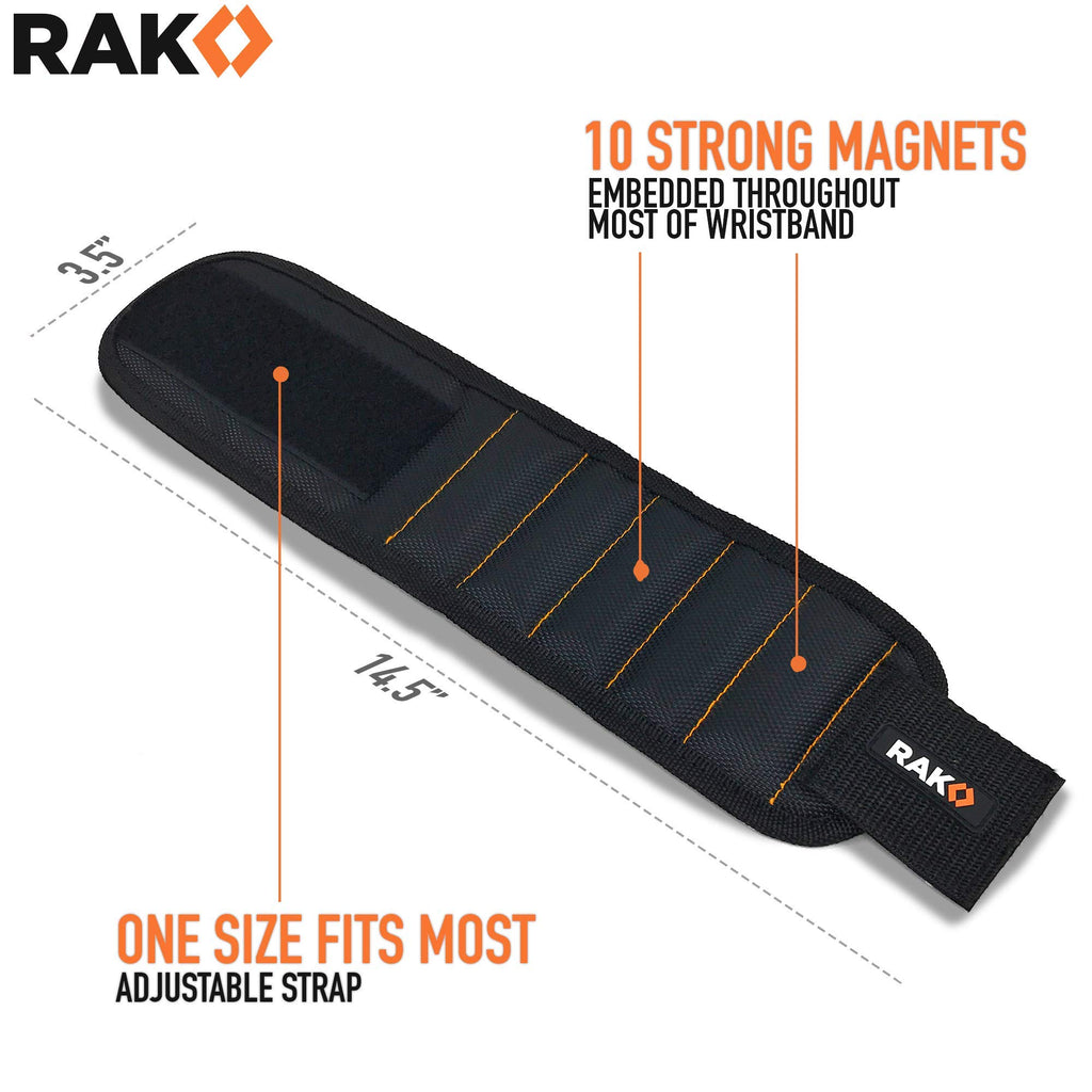 RAK Magnetic Wristband for Tools - Premium Tool Belt for Holding Screws, Bolts with Powerful Magnets, Birthday Gifts for Men, Cool Gadgets Stuff Gifts for Dad, Husband, Grandpa, Handyman, Him
