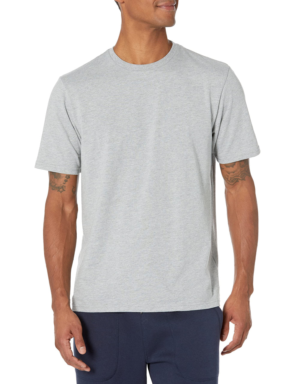 Amazon Essentials Men's Big & Tall 2-Pack Short-Sleeve Crewneck T-Shirt Shirt, Heather Grey/Heather Grey, 4X