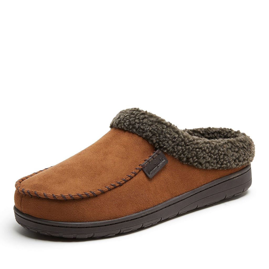 Dearfoams Men's Indoor/Outdoor Breathable Memory Foam Clog Offered in Wide Widths, Chestnut, Medium