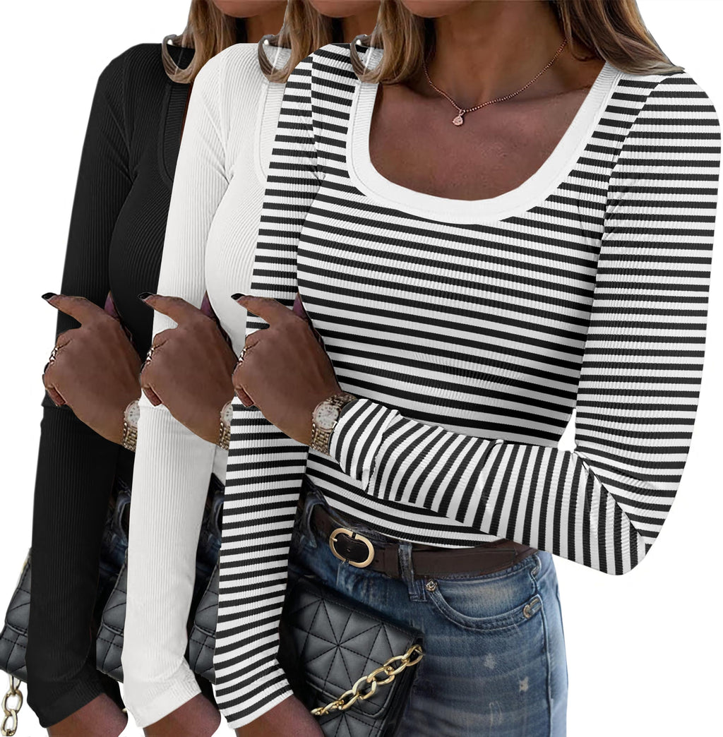 Zeagoo Womens T Shirt Slim Fit Long Sleeve Tops Basic Cute Tee Office Shirt
