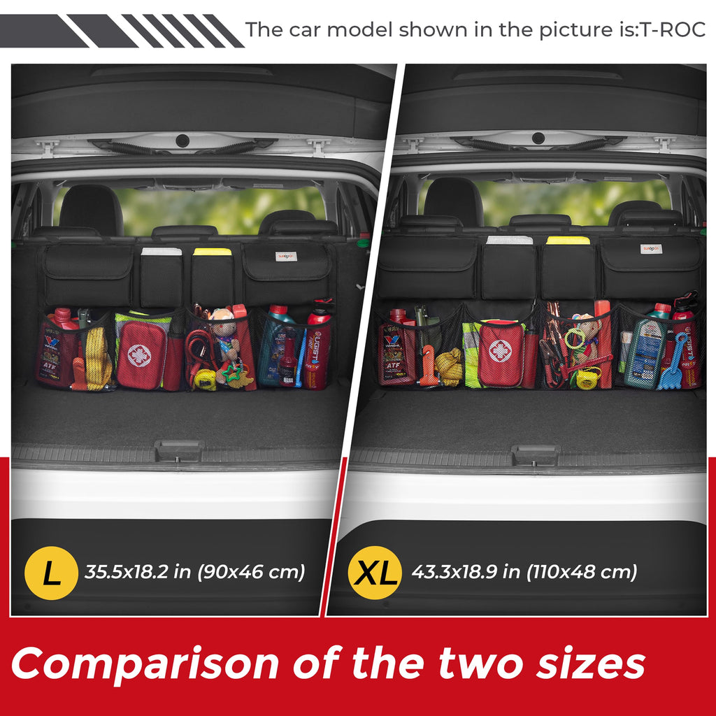 SURDOCA Car Trunk Organizer, LARGE CAPACITY Car Storage Bag with 8 Pockets, 7X Upgraded Trunk Storage Organizer for Car, SUV, Truck, MPV