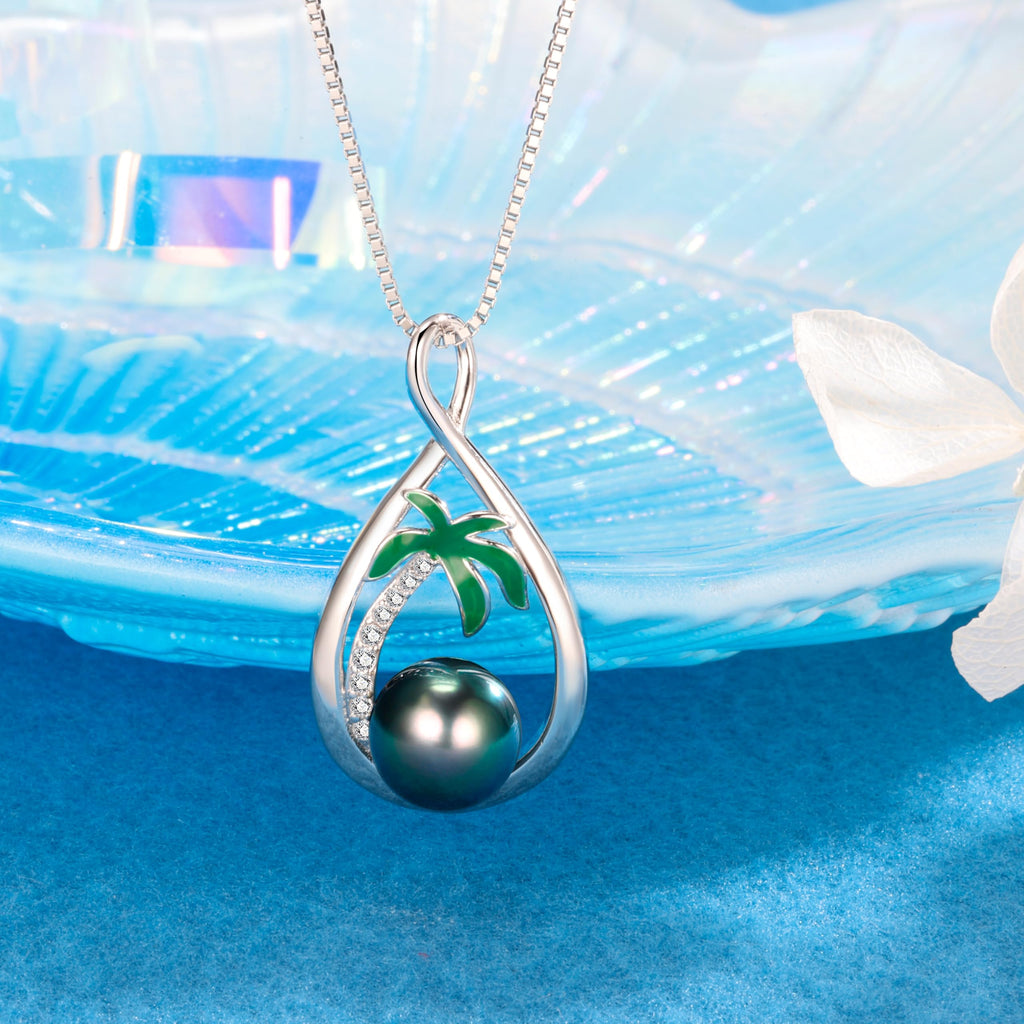 NONNYL Birthday Gifts for Women Wife Gift Anniversary,Tahitian Pearl Necklace, Mothers Day Gifts for Mom Wife Women Jewelry Gift, Christmas Valentine's Day for Her (Tahitian Black Pearl)