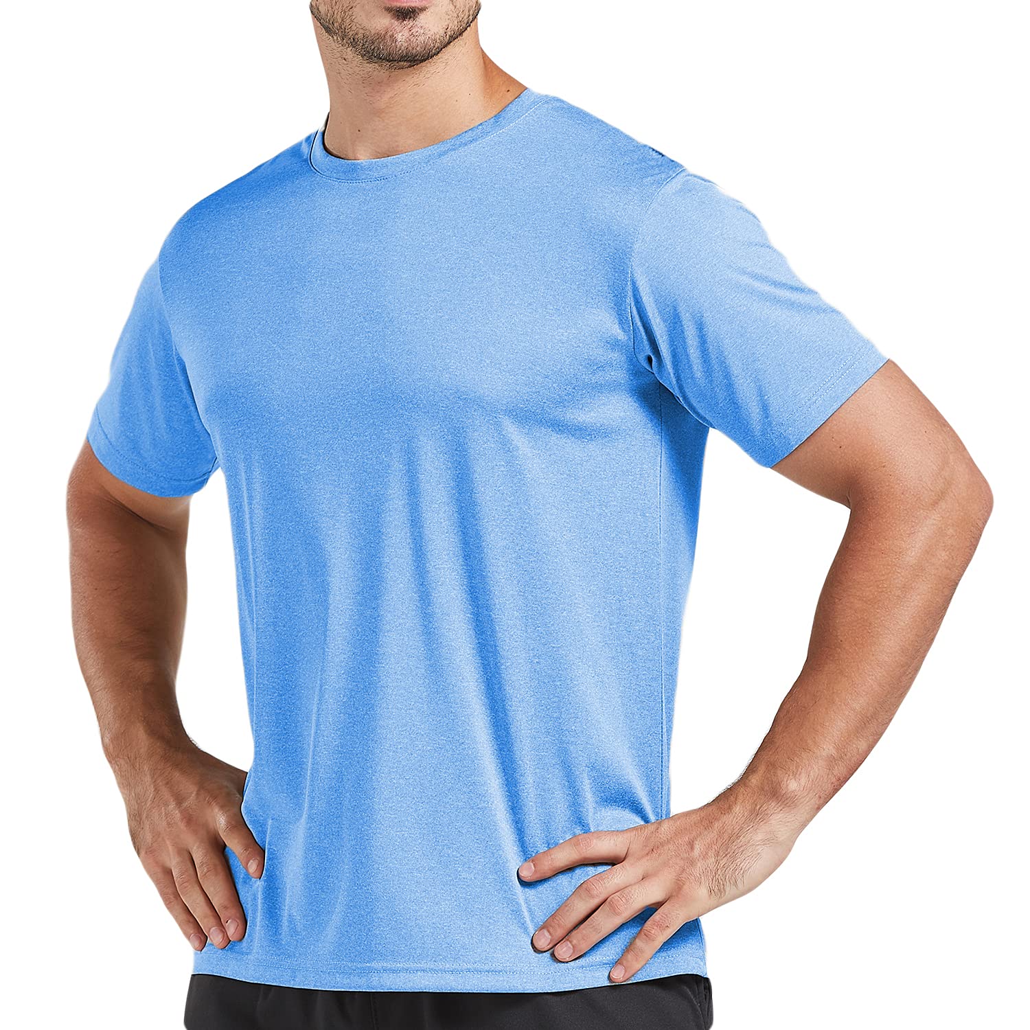 5 Pack Men's Dry Fit T Shirts Athletic Running Gym Workout Short Sleeve Tee Shirts for Men (US, Alpha, Large, Regular, Regular, Set 4)