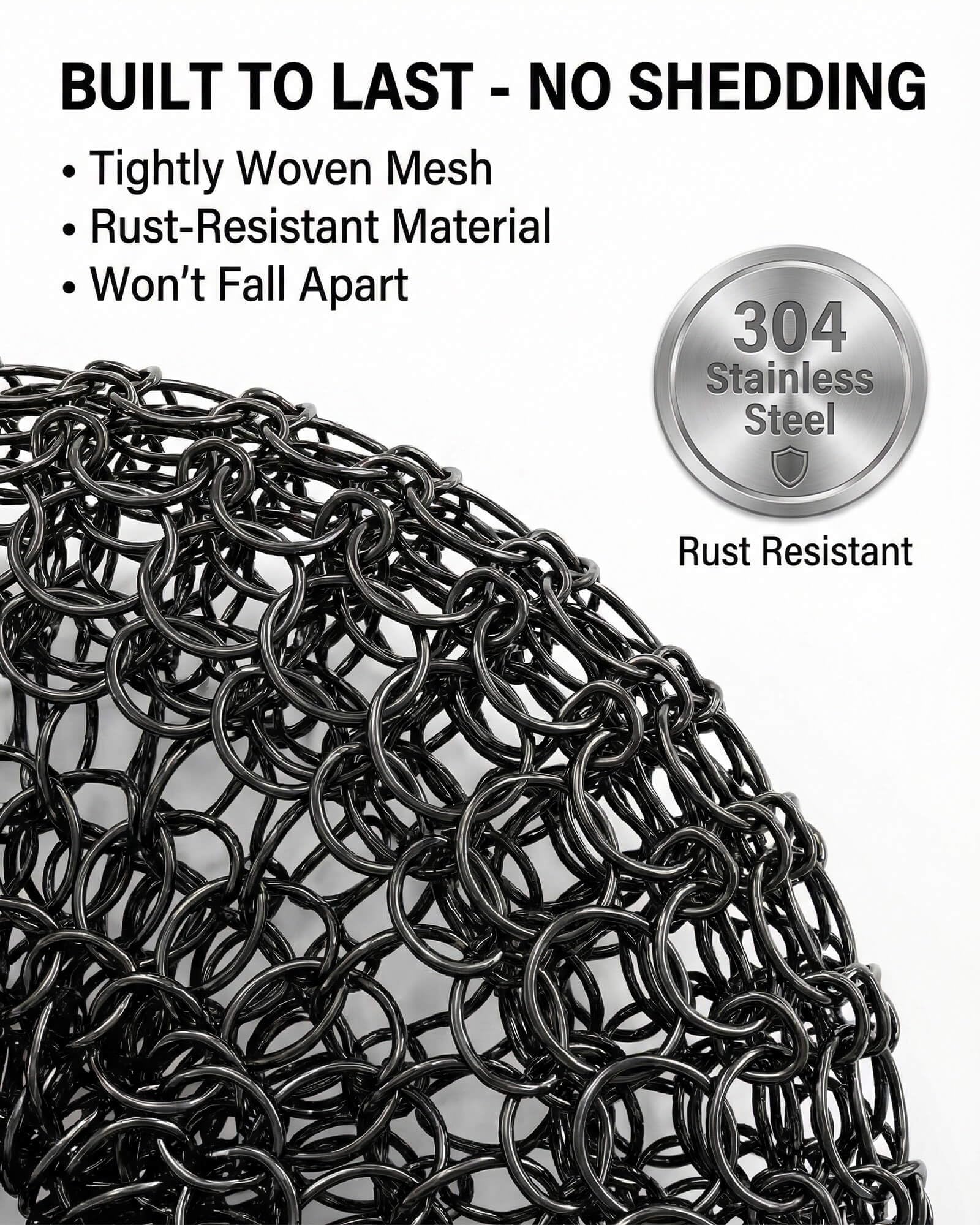 Soilleta 8 Pcs Steel Wool Scrubbers with 2 Pcs Handle,Stainless Steel Scouring Pads for Cast Iron Skillets, Grill & Kitchen Pots - Rust Resistant, Non-Splintering Heavy Duty for Tough Grease