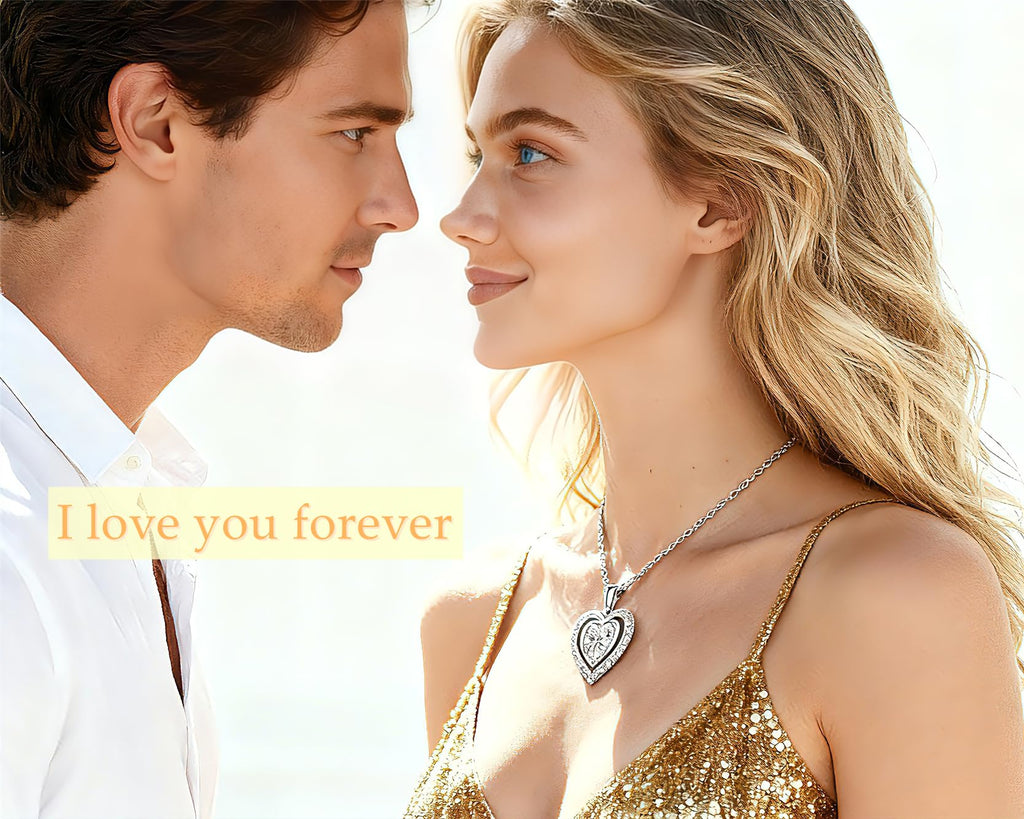 Heart Pendant Necklace for Women Gift for Wife Moissanite 1-3Carats Silver Pendant Jewelry Wedding Anniversary Birthday Valentines Gift for Her Engagements Christmas Mothers Day for Mom Daughter Girlfriend
