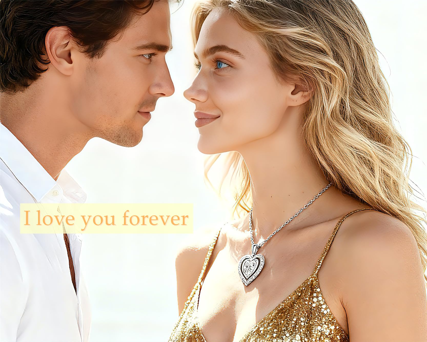 Heart Pendant Necklace for Women Gift for Wife Moissanite 1-3Carats Silver Pendant Jewelry Wedding Anniversary Birthday Valentines Gift for Her Engagements Christmas Mothers Day for Mom Daughter Girlfriend