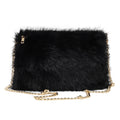 LA CARRIE Faux Fur Crossbody Bags for Women Shoulder Bag Purse Handbags Shoulder Strap(Black)