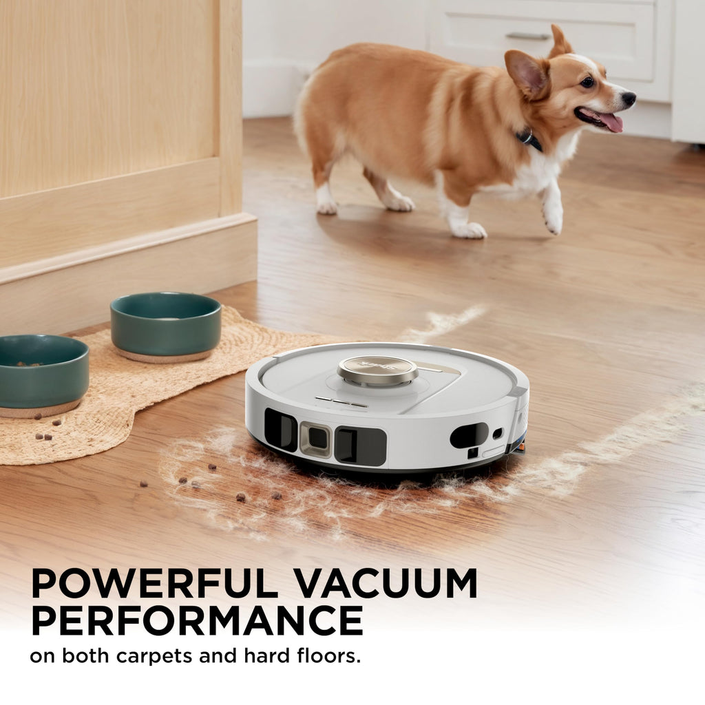 Shark Stratos 2-in-1 Robot Vacuum & Mop with 25+ Hands-Free Features & NeverTouch Self-Cleaning Base, Precision Mapping, Autolift Technology, HEPA Filtration, Edge Detect, White, RV2720ZE