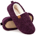 EverFoams Women’s Soft Curly Full Slippers Memory Foam Lightweight House Shoes Cozy Loafer with Polar Fleece Lining Dark Aubergine,8.5 US