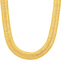 LIFETIME JEWELRY 9mm Flexible Herringbone Chain Necklace 24k Real Gold Plated (18 inches, Gold)