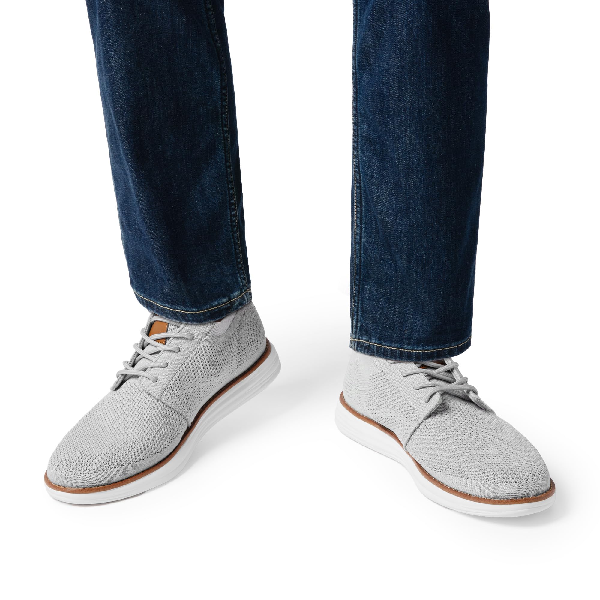 Bruno Marc Men's KnitFlex Breeze Mesh Oxford Sneakers - Breathable Business Casual Shoes Lightweight & Comfortable Walking Shoes for Men, Size 12,Grey,GRAND-01