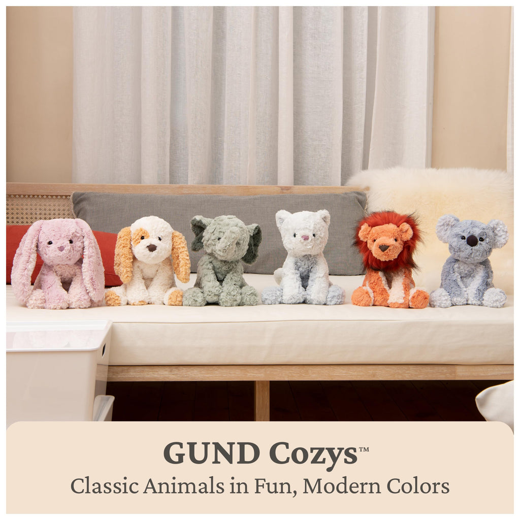 GUND Cozys Collection Cow, Stuffed Animal for Ages 1 and Up, Spring Decor Plush Toy, Cream/Blue, 10”
