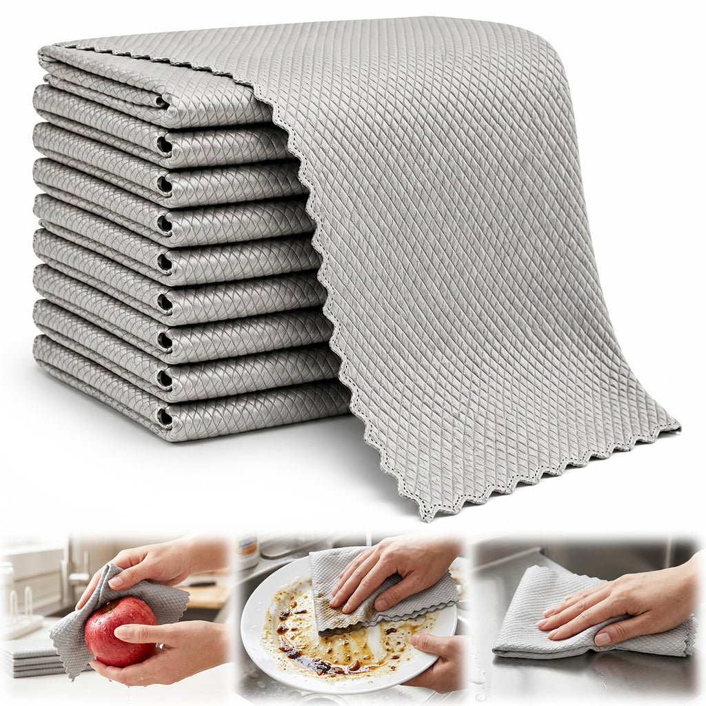 10Pcs Cloths, Wire Mesh Cleaning Cloth,Multipurpose Silver Mesh Dishcloth,Reusable Non Scratch Wire Dishcloth for Kitchen Dishes, Sinkss
