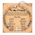 TONY & SANDY Best Friend Friendship Gifts for Women, Mothers Day Graduation Gifts for Friends, Cross Bracelet Christian Jewelry, Best Friend Birthday Gift Woman Friendship Confirmation Teen
