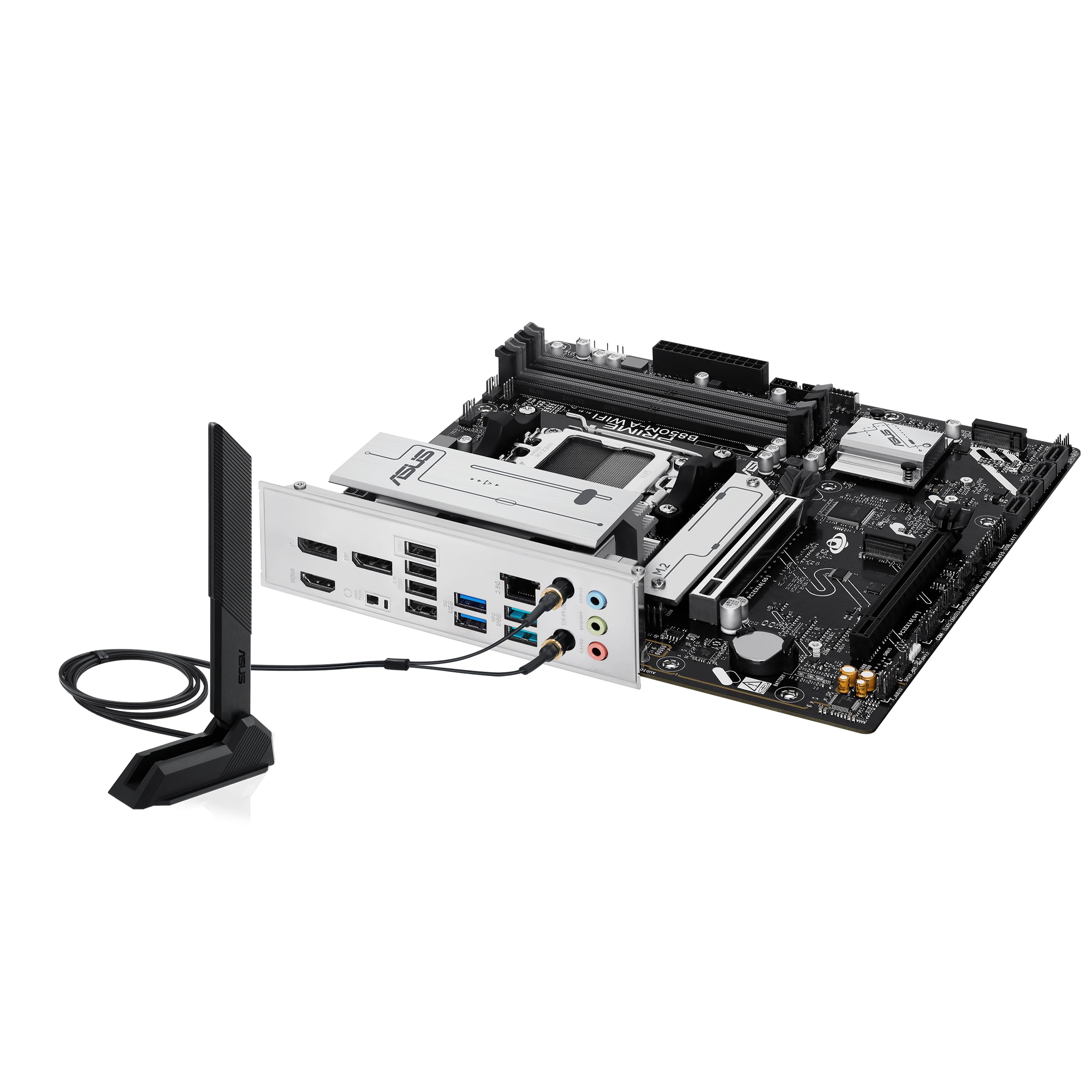 ASUS Prime B850M-A WiFi-CSM AMD AM5 B850 mATX Motherboard, DDR5, PCIe 5.0 Ready, 3X M.2, Wi-Fi 6E, 2.5Gb LAN, DisplayPort, HDMI™, USB Type-C®, ASUS Control Center Express Remote IT Management