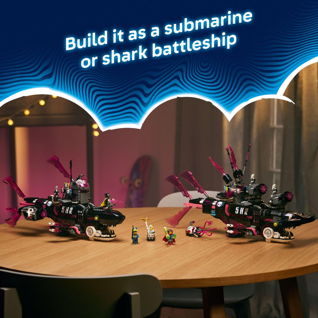 LEGO DREAMZzz Nightmare Shark Submarine Building Toy for Kids - Pretend Play Set & Figures for Boys & Girls, Ages 9+ - Rebuild as a Battleship or Submarine Toy - Gift Idea for Birthdays - 71500