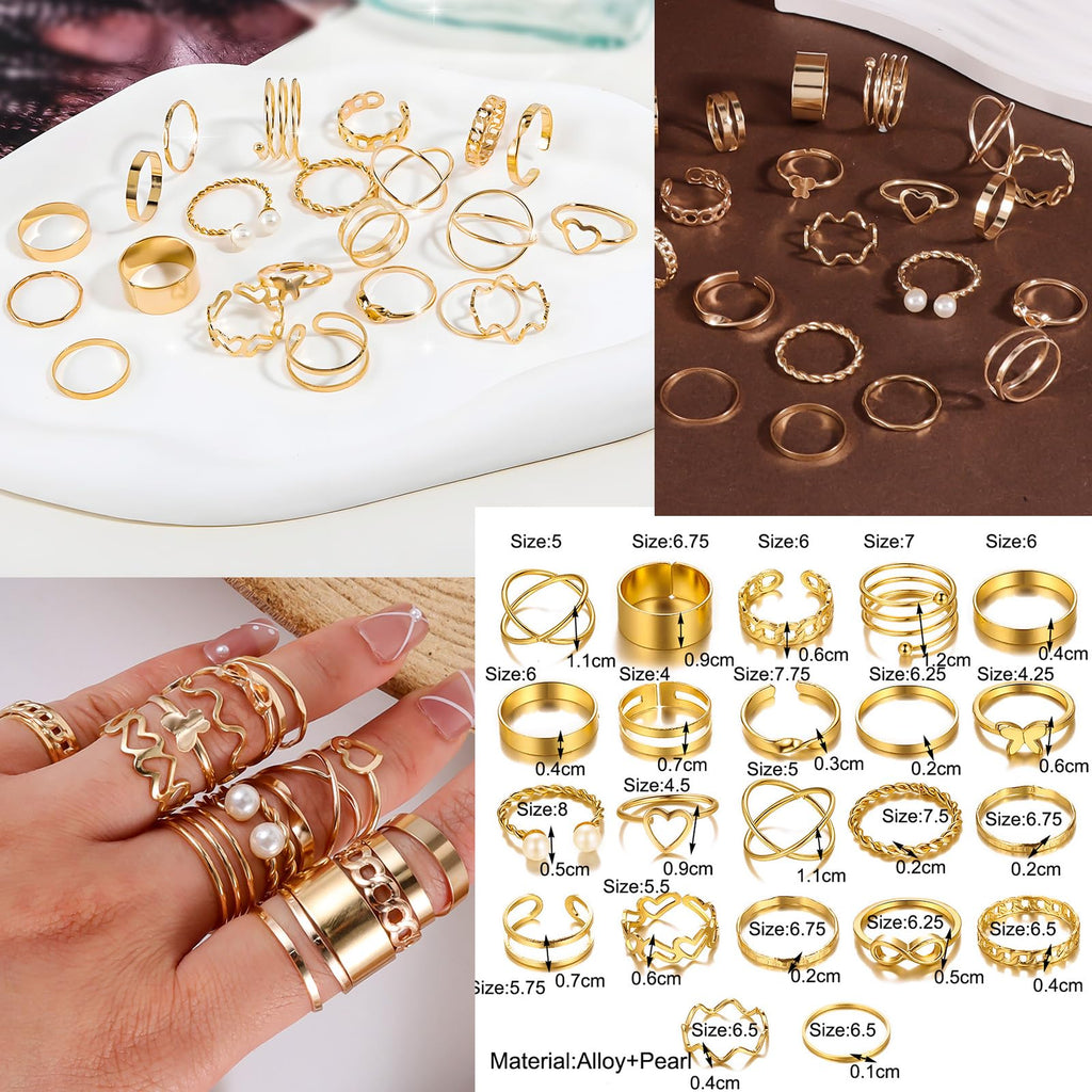 IXNEOP Golden Jewelry Sets for Women Fashion Costume Jewelry Bundle Includ Necklace Bracelet Rings Earrings Set (ix004-glod)