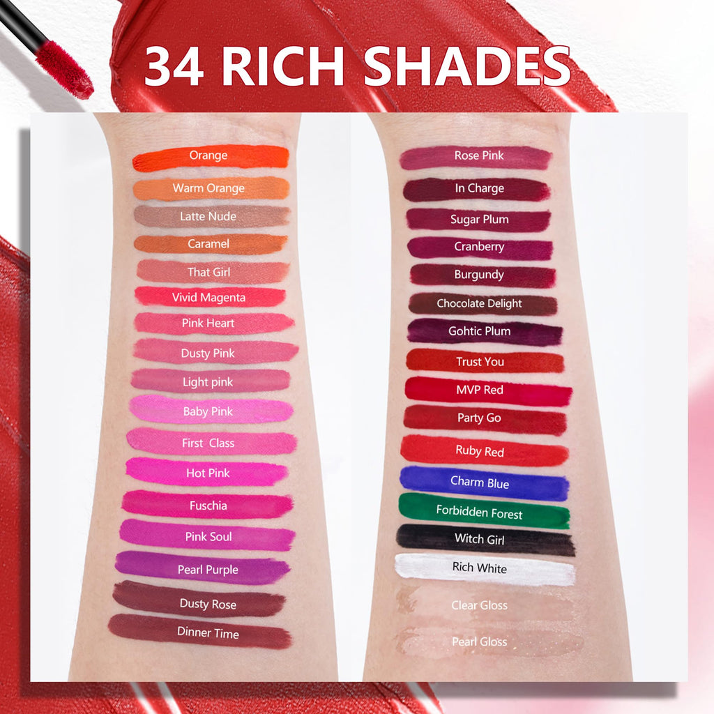 MAKI YIKA Dark Red Lipstick for Women Color Stay Long Lasting Lipsticks, No Smudge Matte Liquid Lipstick Transferproof Cruelty-Free Lip Color | PARTY GO