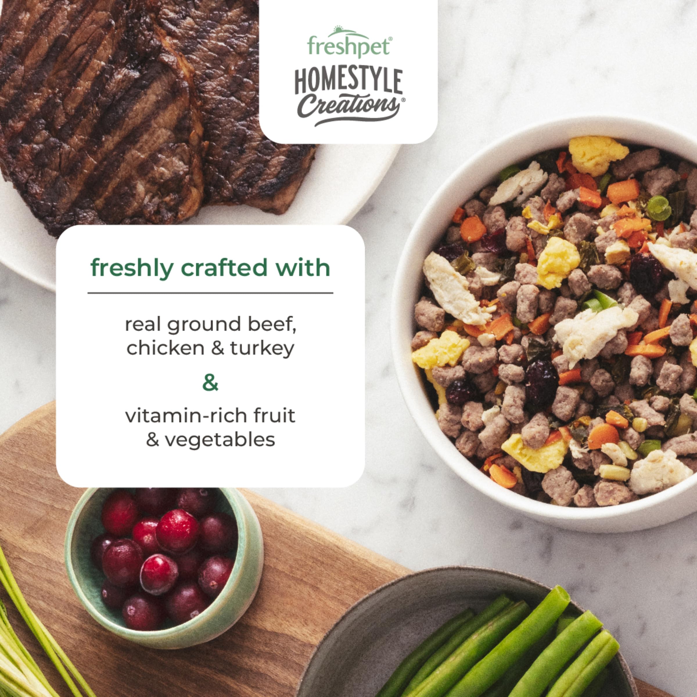 Freshpet Beef, Chicken & Turkey Homestyle Creations Dog Food, 16 OZ