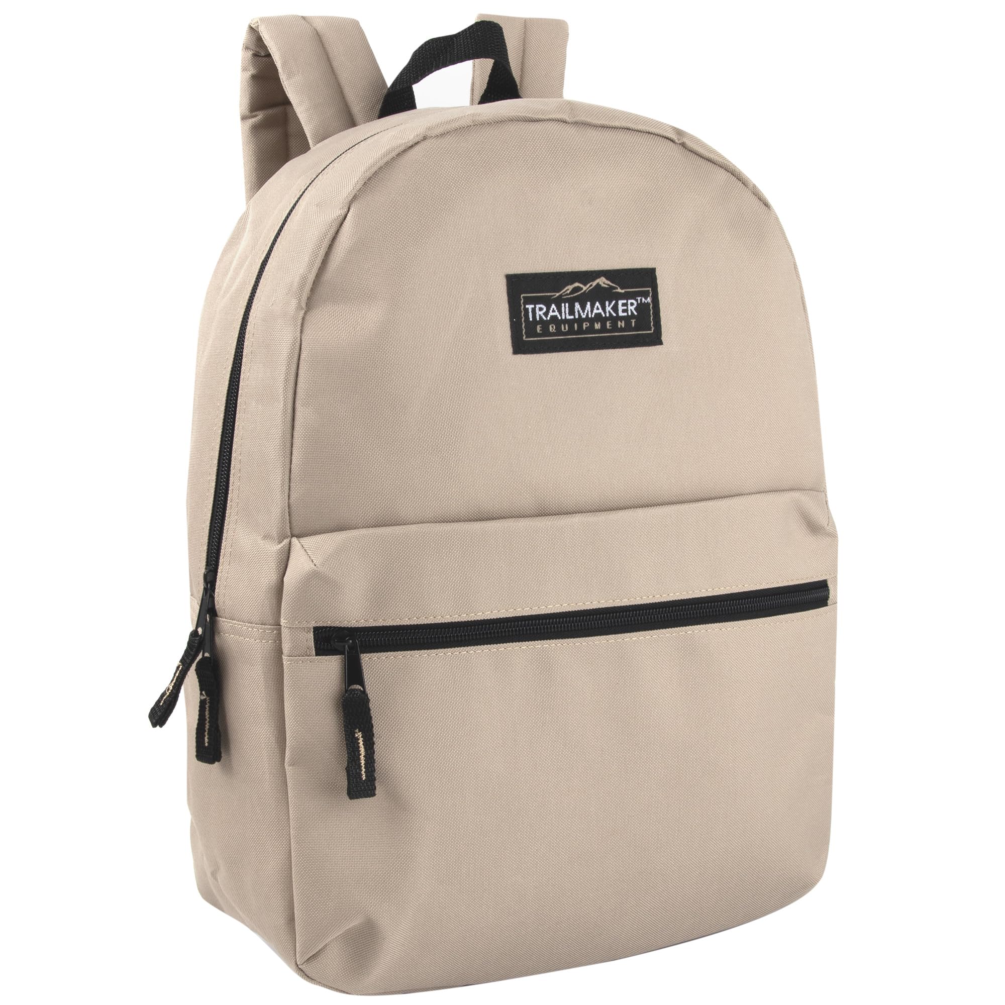 Trail maker 24 Pack- Classic 17 Inch Backpacks in Bulk Wholesale Back Packs for Boys and Girls (Assorted 12 Colors Pack)