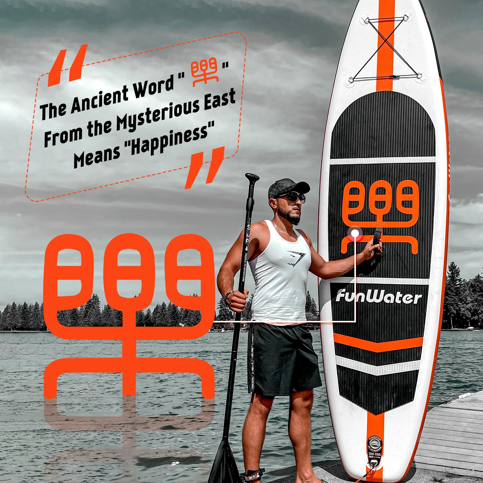 FunWater Inflatable Stand Up Paddle Board with Premium SUP Paddleboard Accessories, Anti-Slip EVA Deck, Paddle Boards for Adults & Youth of All Skill Levels