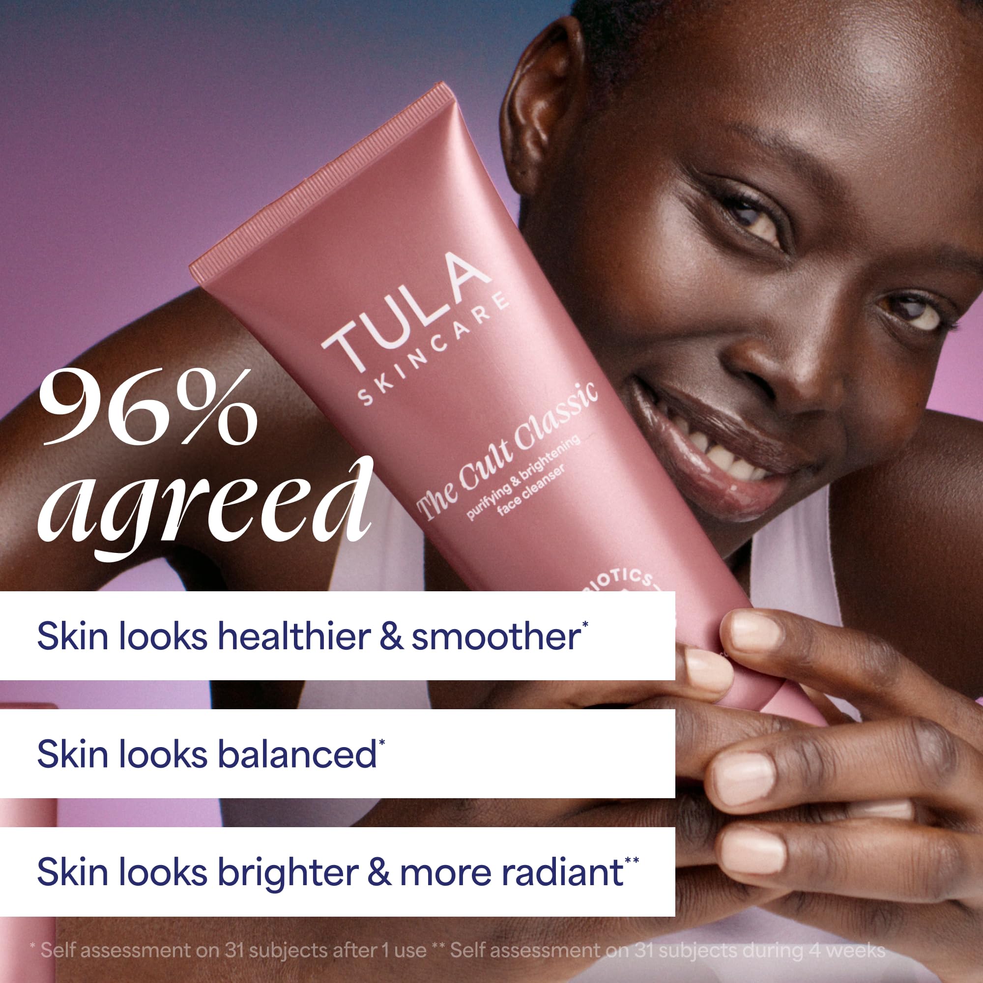 TULA Skincare Cult Classic Purifying Face Cleanser, Sparkling Rosé, Daily Wash for Pores & Skin Balance with Prebiotic Extracts, Antioxidants & Turmeric, Deep Cleansing Formula, 6.7 FL OZ