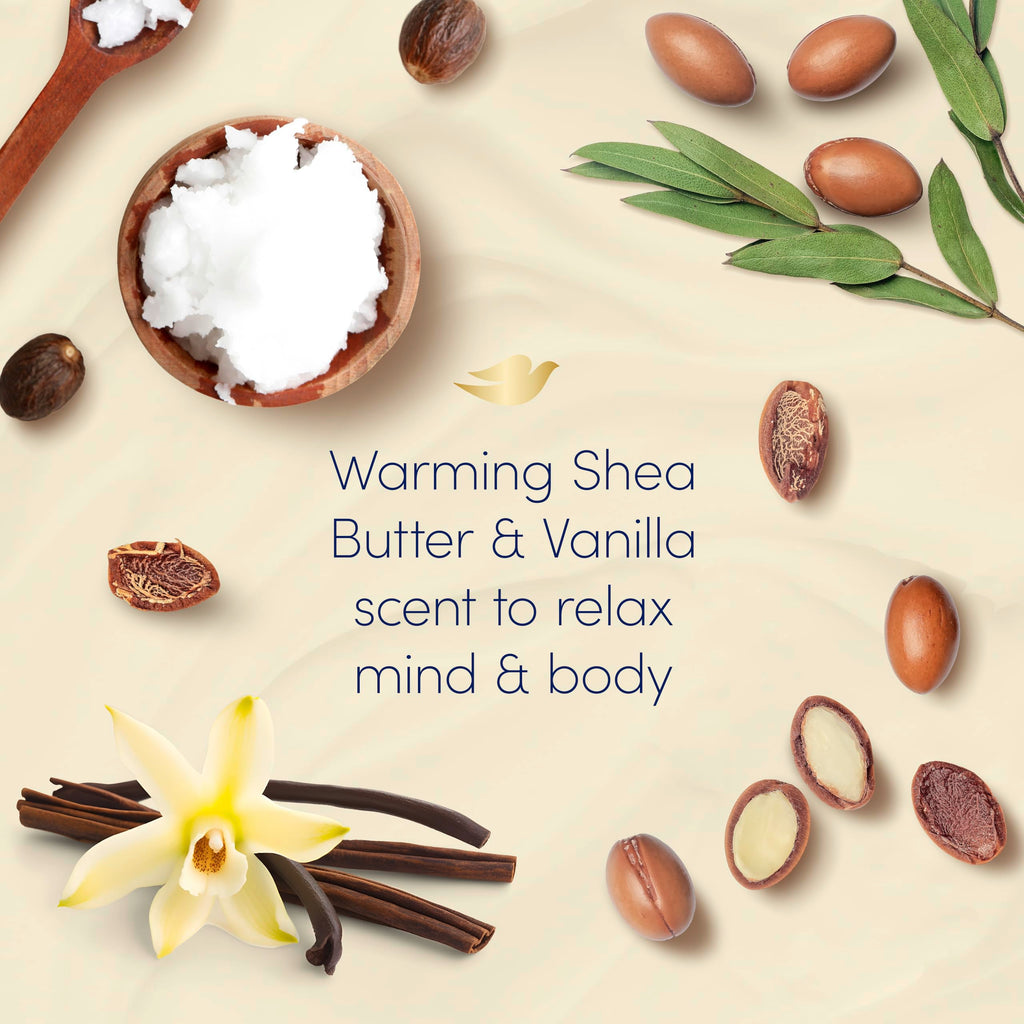 Dove Calming Caring Bath Shea Butter and Warm Vanilla, 450 ml, Packaging may vary