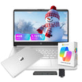HP Flagship 14" HD Student&Business Laptop with AI Copilot, 13th Gen Intel 4-Core, 4GB RAM, 1.12TB Storage (128GB UFS + 1TB Docking Station), 1 Year Office 365, Wi-Fi 6, Win 11 S, Natural Silver