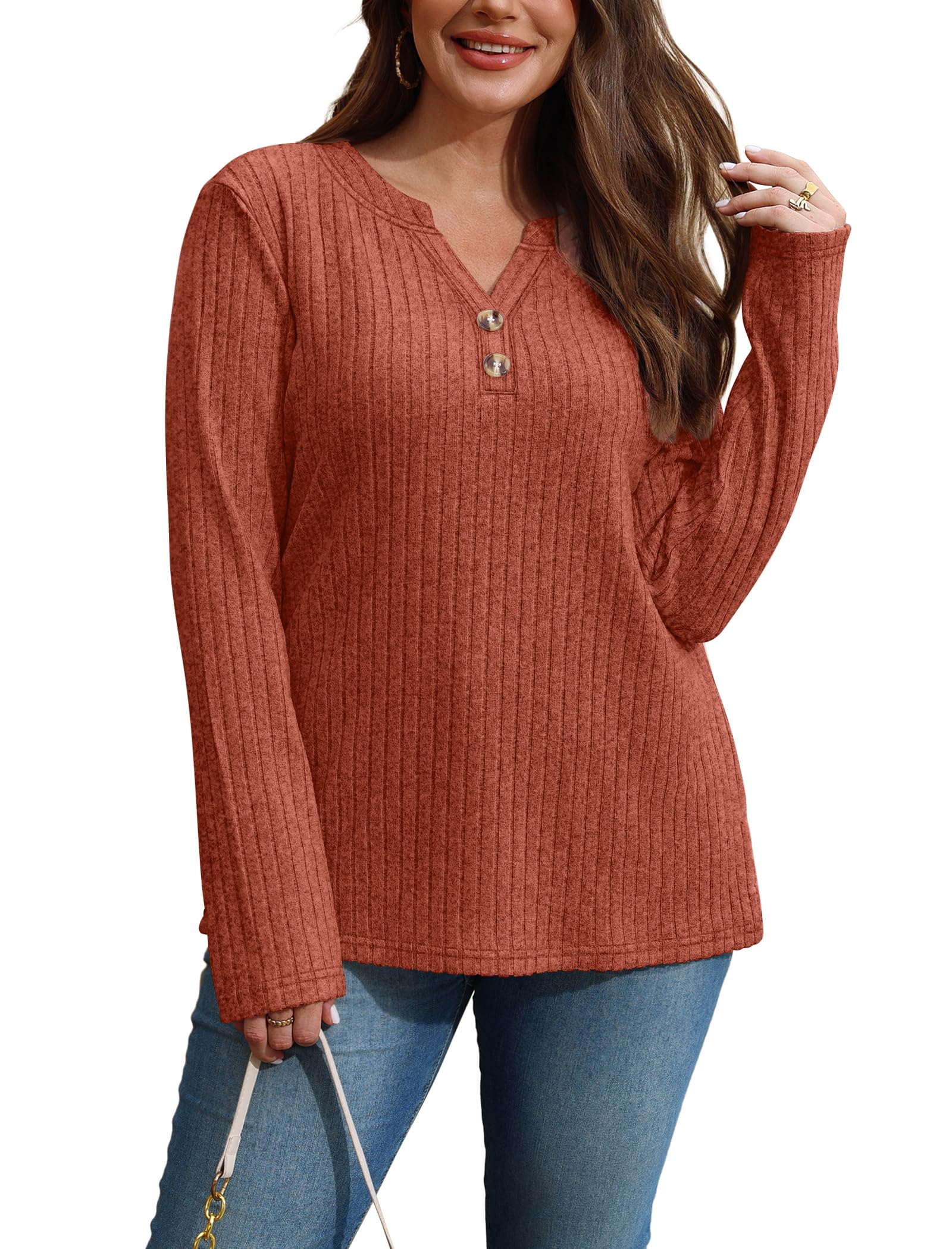 Sampeel Womens Tops Trendy Fall Clothes 2025 Fashion Outfits Winter Clothing Fashion Ladies Sweaters Dressy Casual Shirts Thanksgiving Outfits Comfiest Airport Caramel L