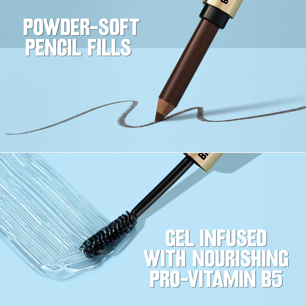 Revlon ColorStay Brow Fantasy, All In One Eyebrow Powder Pencil with Shaping Clear Gel, Gel Infused with Panthenol, Smudge-proof, 16HR Visibly Full Brows, 002 Soft Brown