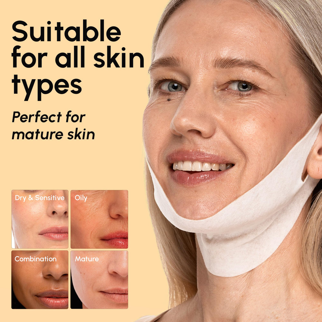 MAREE V Line Lifting Mask with 24K Gold – Deep Collagen Face Mask for Women – Jawline Shaper Mask with Retinol & Hyaluronic Acid – Neck Tightening & Firming - Double Chin Strap for Face Lift