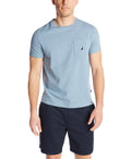 Nautica Men's Solid Crew Neck Short Sleeve Pocket T-Shirt, Deep Anchor Heather, Large