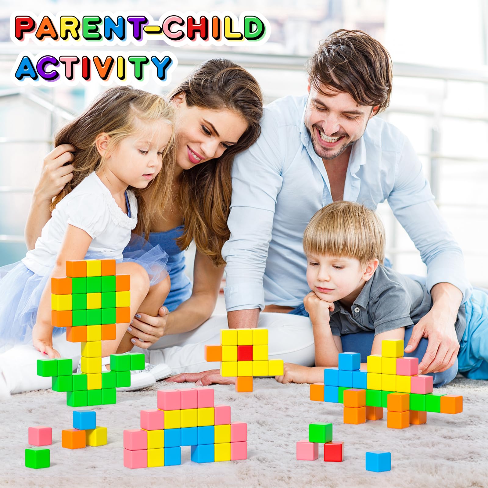 Apluses 42PCS Magnetic Blocks, Gifts for 3 4 5 6 Year Old, Magnet Building Blocks for Toddlers, Girls & Boys, Sensory - Montessori - Autism - Magnetic Toys for Kids Ages 3-5 4-8