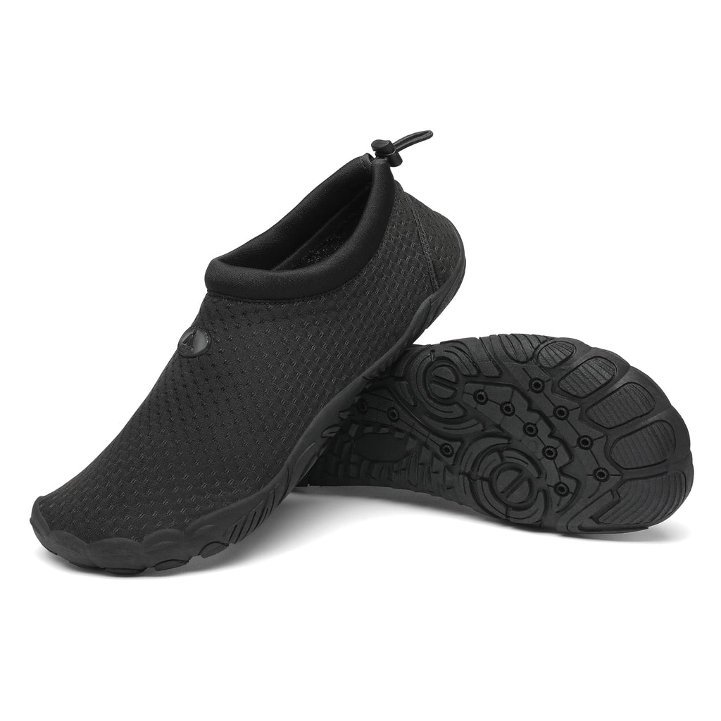 Mishansha Womens Mens Water Shoes Wide Toe Box Swim Beach Barefoot Shoes Quick Dry Non Slip Lividity Black 13.5 Women/11.5 Men