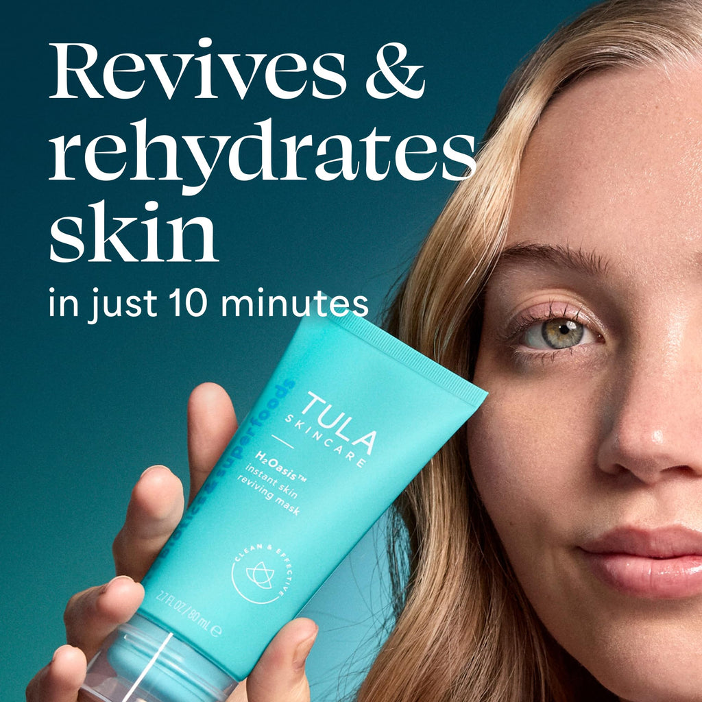 TULA Skin Care H2Oasis Instant Skin Reviving Mask - Hydrating Face Mask, Plumps and Energizes Tired Dehydrated Skin, Contains Resurrection Plant and Desert Lime, 2.7 Fl Oz.