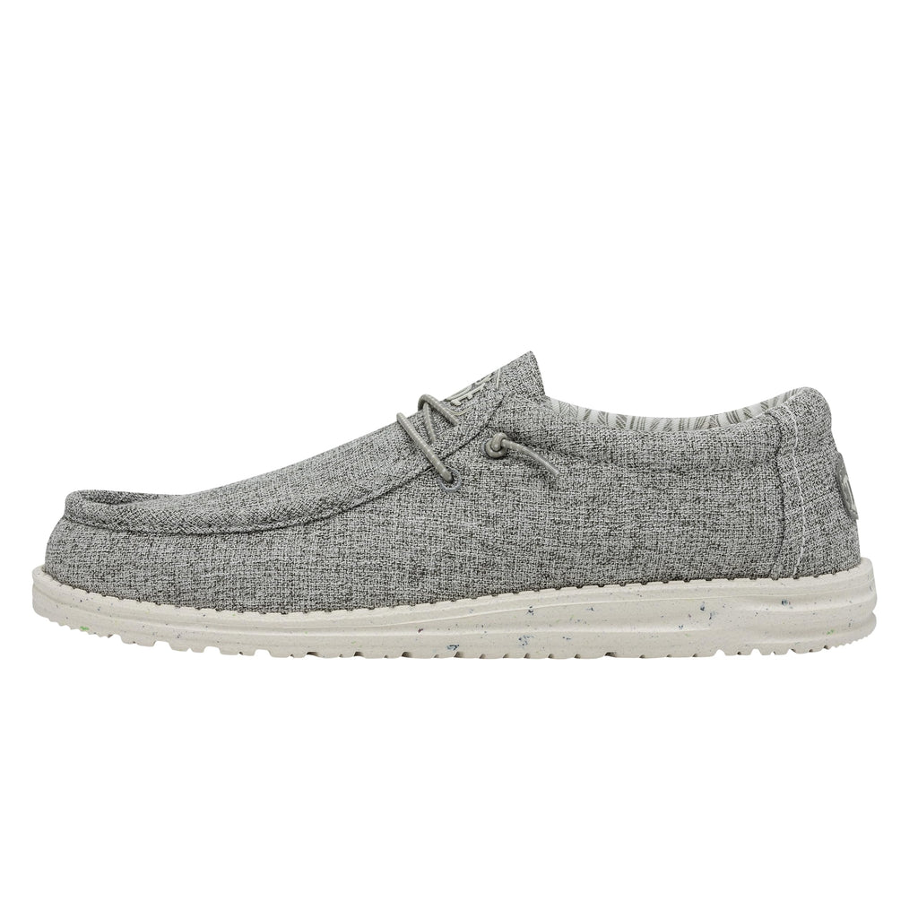 HEYDUDE Men's Wally-Blend Linen Iron Size 11 | Men's Shoes | Men Slip-on Loafers | Comfortable & Light-Weight