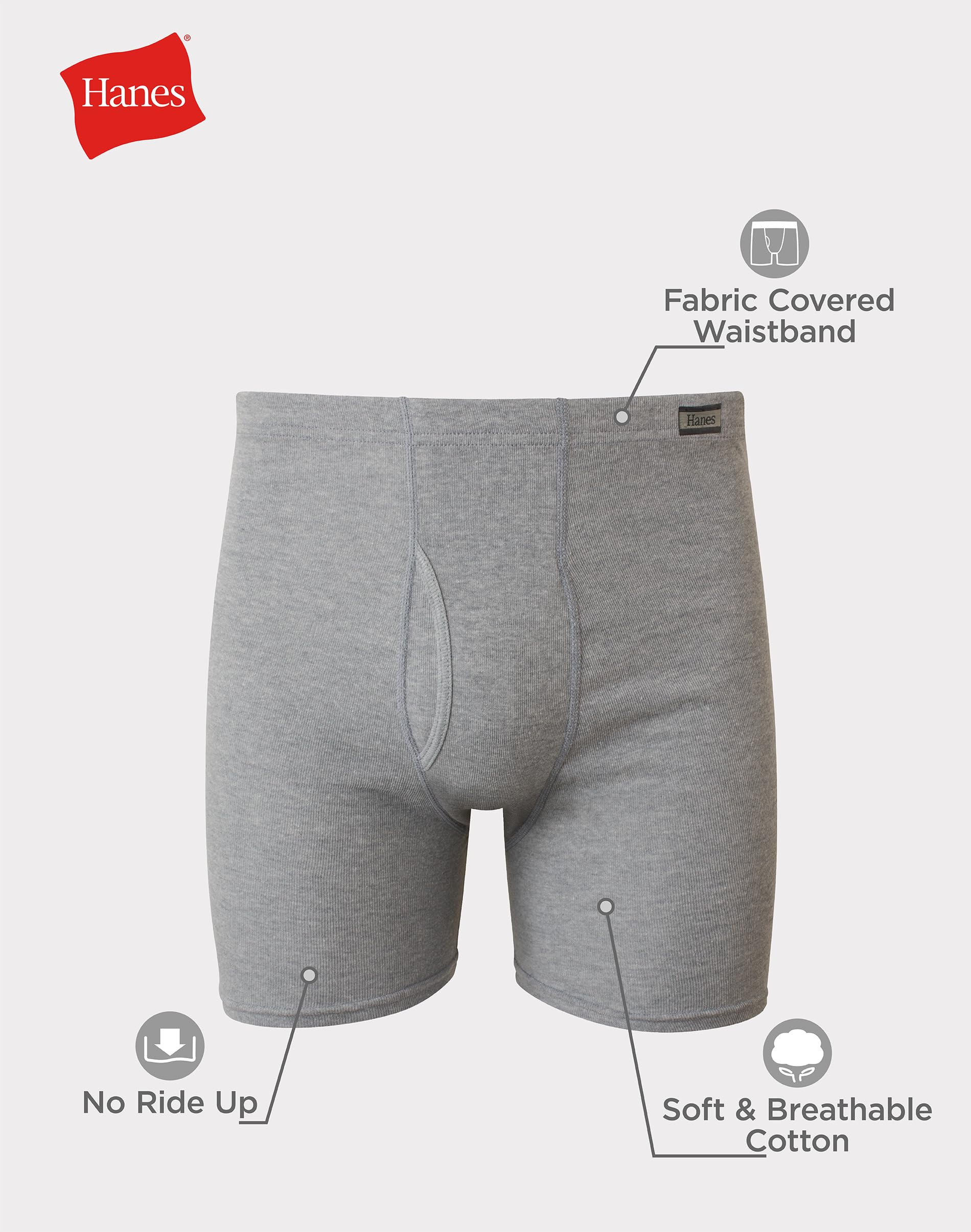Hanes mens Tagless Comfortsoft Waistband - Multiple Packs Available Boxer Briefs, 6 Pack Assorted, Large US