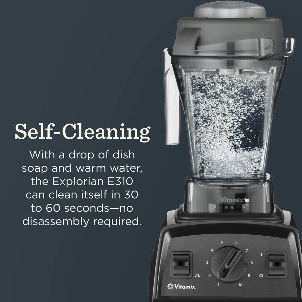 Vitamix Explorian E310 Blender, Professional-Grade Kitchen Blender for Smoothies, Soups, Juices and More, 10-Speed, Stainless Steel Blades, Self-Cleaning Kitchen Appliance, 48 Oz Container, Black