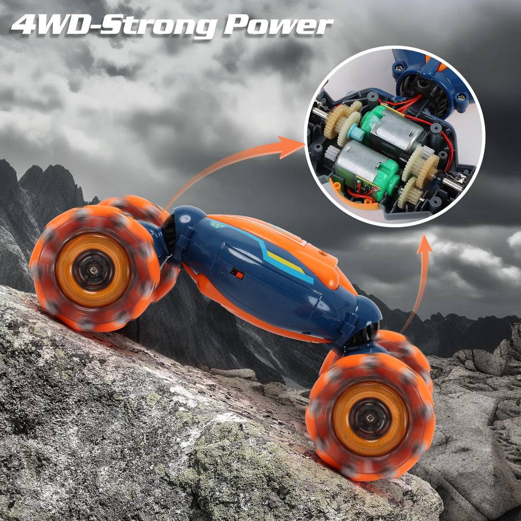 Gesture Sensing RC Stunt Car - Boys Girls Toys Age 6-8-12, 4WD Hand Controlled Remote Control Twist Car with Light & Music,Cool Birthday presents and Ideas Gifts for Kids Age 6 7 8 9 10 11 12 YearsOld
