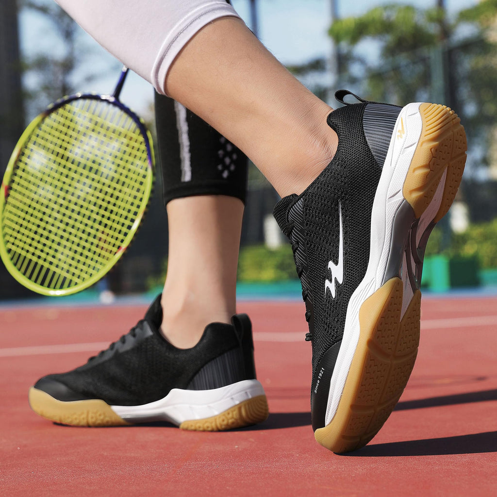 cungel-Tennis-Badmintion-Pickleball-Shoes Unisex No-Slip Pickleball & Tennis Shoes | Lightweight Breathable Court Shoes for Men and Women Black