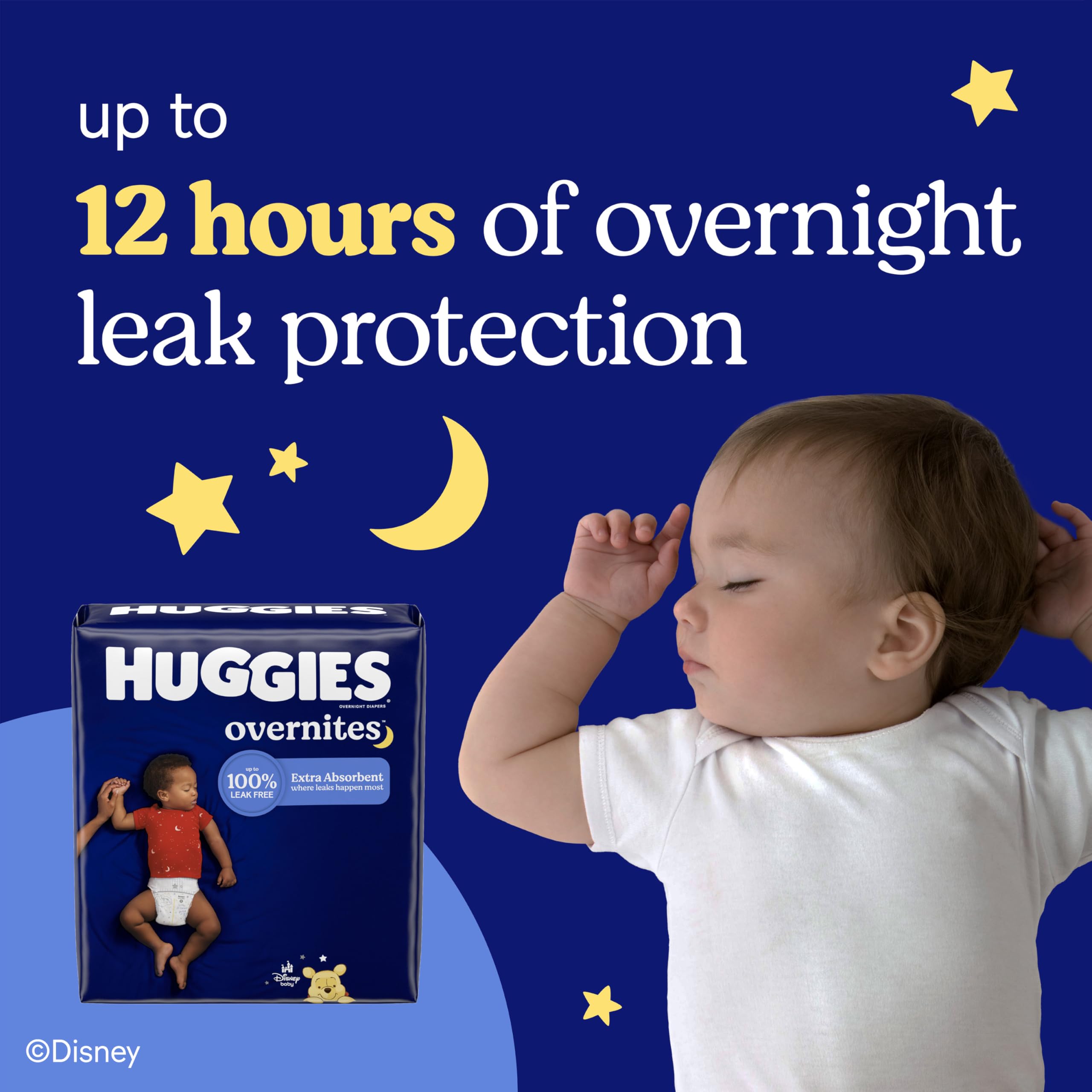 Huggies Overnites Size 3 Overnight Diapers (16-28 lbs), 66 Ct, Packaging May Vary