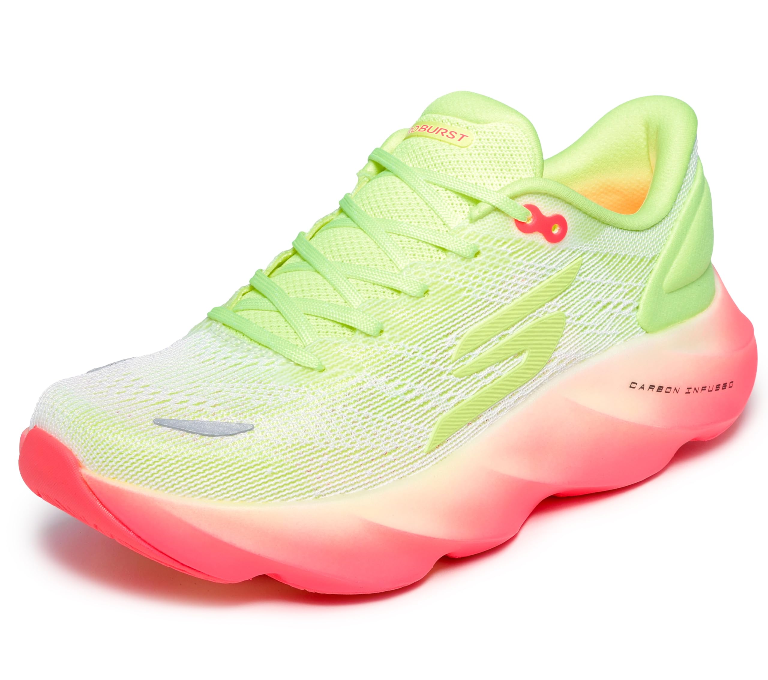 Skechers Women's Aero Burst Running Shoe, White/Yellow, 9