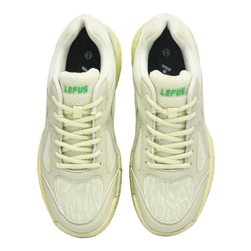 LEFUS Women's Pickleball Shoes - AMZ-P601, Non-Slip, Cushioning, Anti-Torque, Breathable Court Shoes (P601 Lemon, 8)