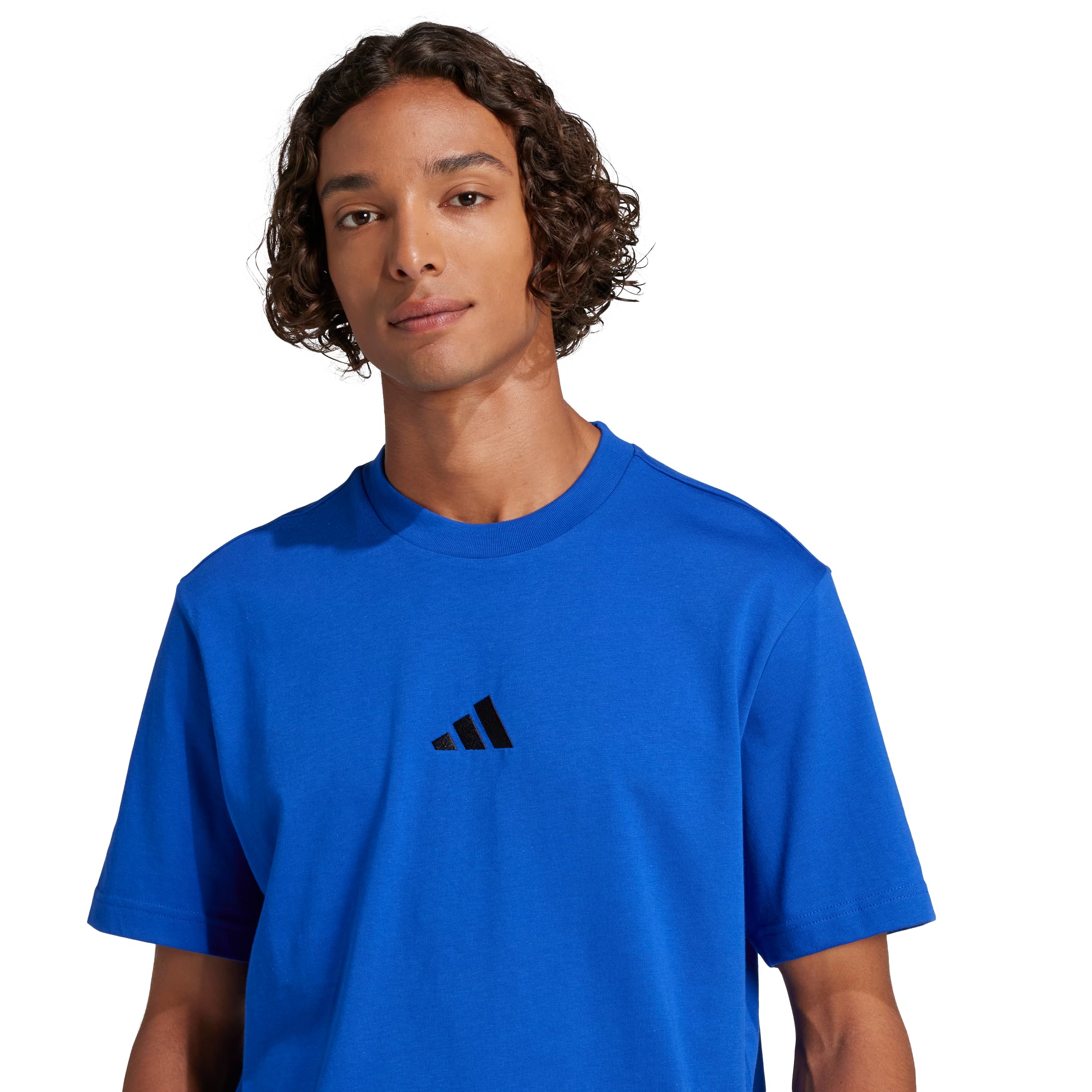 Adidas Men's Essentials Small Logo Sportswear T-Shirt, Team Royal Blue/Black, X-Large