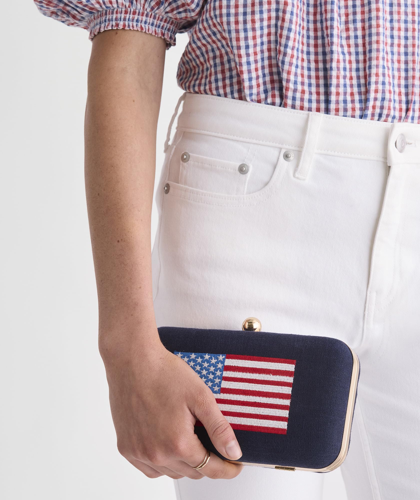 vineyard vines American Flag Minaudiere, Nautical Navy, OS