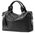 HESHE Leather Purses and Handbags for Women Shoulder Bag Tote Top Handle Bags Hobo Purses Designer Satchel Purse Ladies Crossbody Bag (Black)