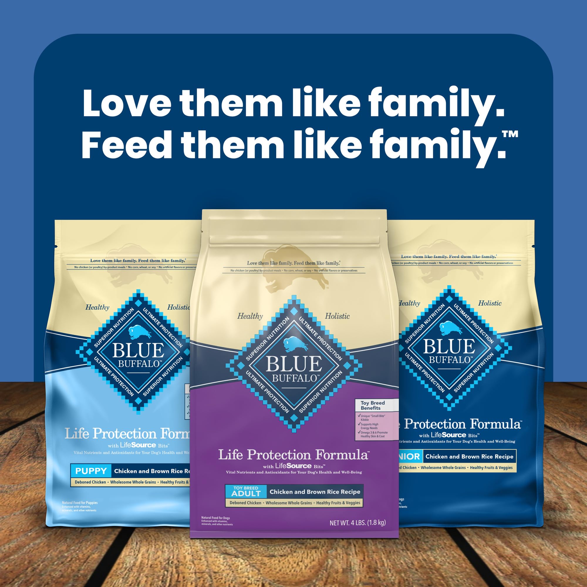 Blue Buffalo Life Protection Formula Toy Breed Adult Dry Dog Food, Supports High Energy Needs, Made with Natural Ingredients, Chicken & Brown Rice Recipe, 4-lb Bag