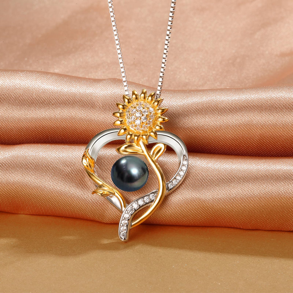 LEIDANY Anniversary Birthday Gifts for Wife Necklace for Women Jewelry Tahitian Black Pearl Necklace Valentine's Christmas Day Mothers Day Build Your Mom Wife Girlfriend Best Gifts for Women