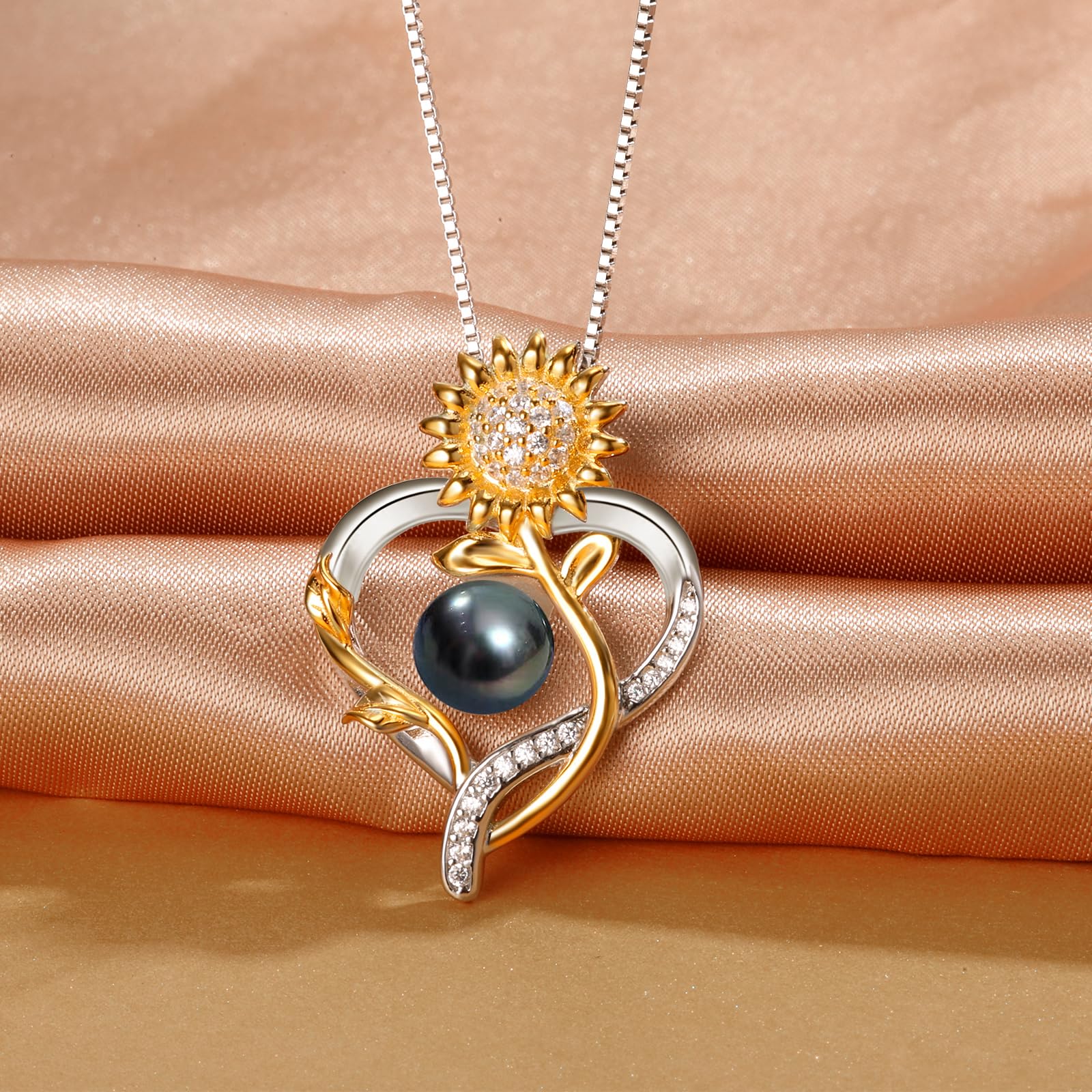LEIDANY Anniversary Birthday Gifts for Wife Necklace for Women Jewelry Tahitian Black Pearl Necklace Valentine's Christmas Day Mothers Day Build Your Mom Wife Girlfriend Best Gifts for Women