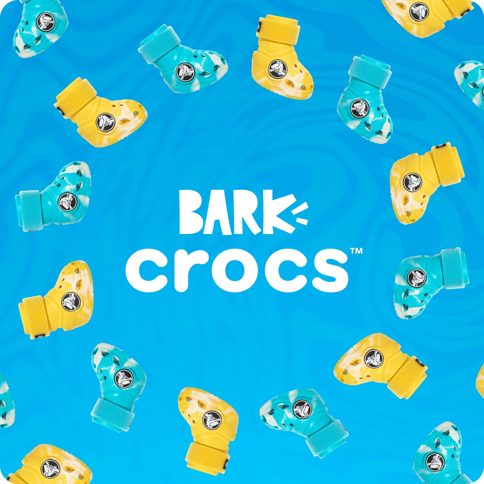 BarkBox Yellow Crocs Dog Shoes – Set of 4 Glow-in-The-Dark Dog Booties with EVA Foam, Adjustable Strap & Non-Slip Sole – Comfortable Paw Protection for Medium Breeds (26-50 lbs)